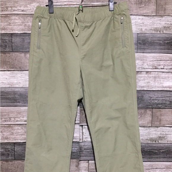 Eddie Bauer Drawstring Chino Pants Women’s 10 Green Straight Zipper Pockets - Picture 5 of 10